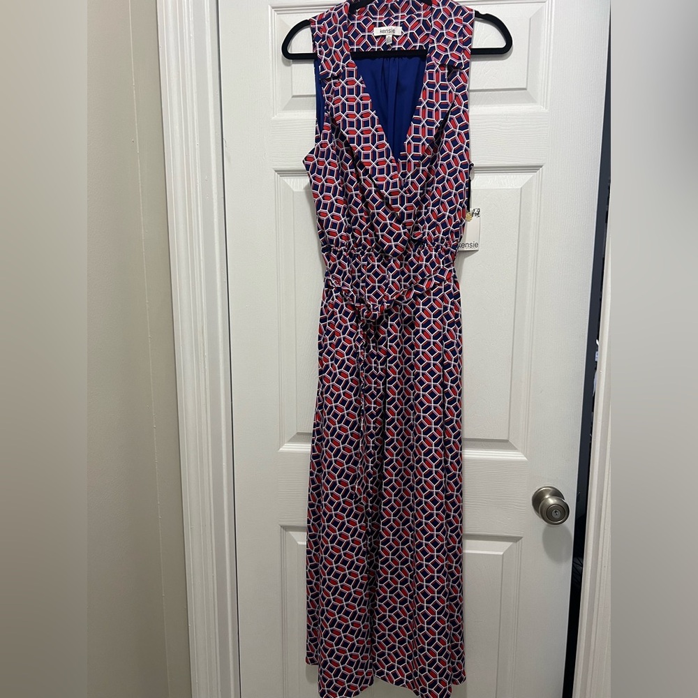 NWT Kenzie Geometric Patterned Sleeveless Dress Size XL